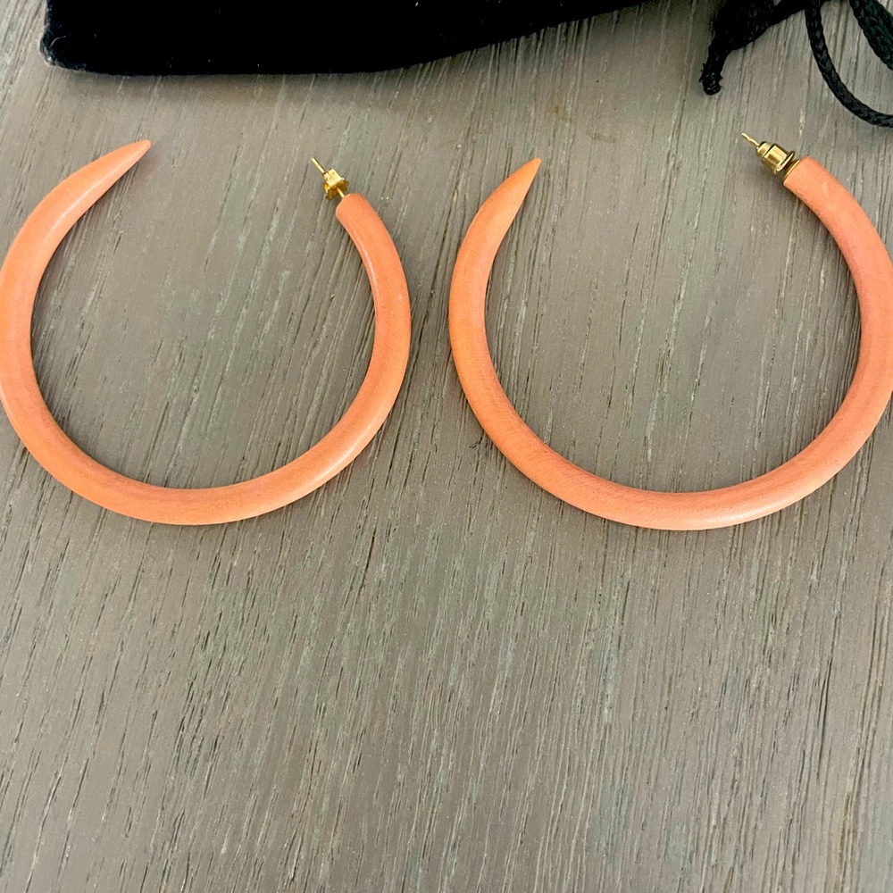 Bamboo hoop pierced designer earring